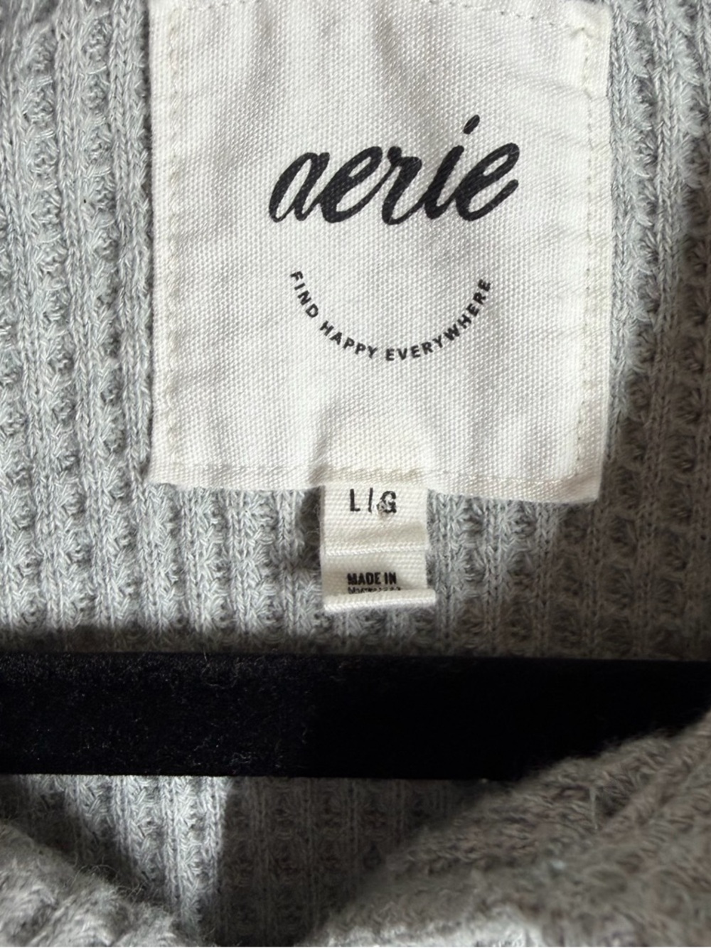 Aerie Grey Waffle Knit Lumberjane‎ Button Up Top - Picture 3 of 6